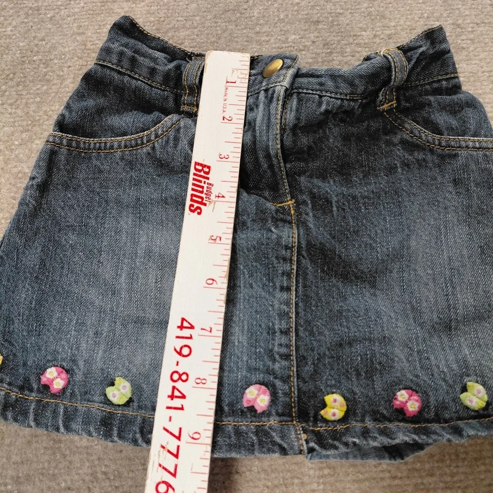 Gymboree Denim Skort Blue Ladybug Bug Flower Toddler Girls Size 4 Jean Skirt
